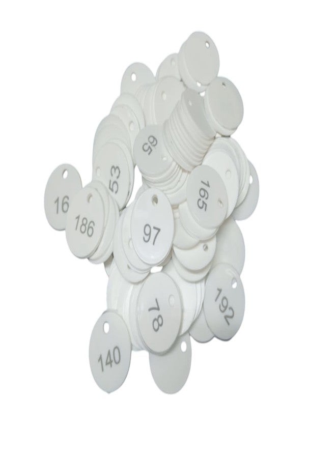 MOREL Embossed White Plastic Round Shape Token Coin with Hole USE for Shop, Board Games, Stores, House, School.|1 to 200 Numerical Coins. - Image 2